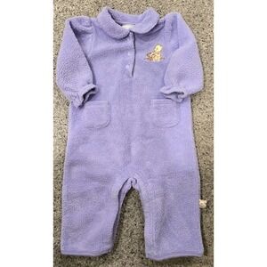 Disney Baby Winnie Pooh Lavender Sherpa Fleece One Piece 6M Vintage Style
